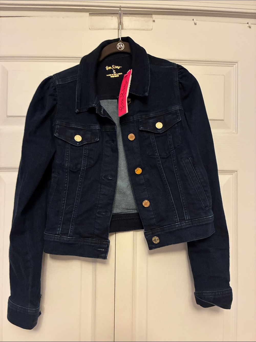 NWT Lilly Pulitzer Laylani Denim Jacket Cosmic Wash Size S